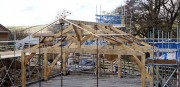 Assembly of Oak beams by Carpenter Oak